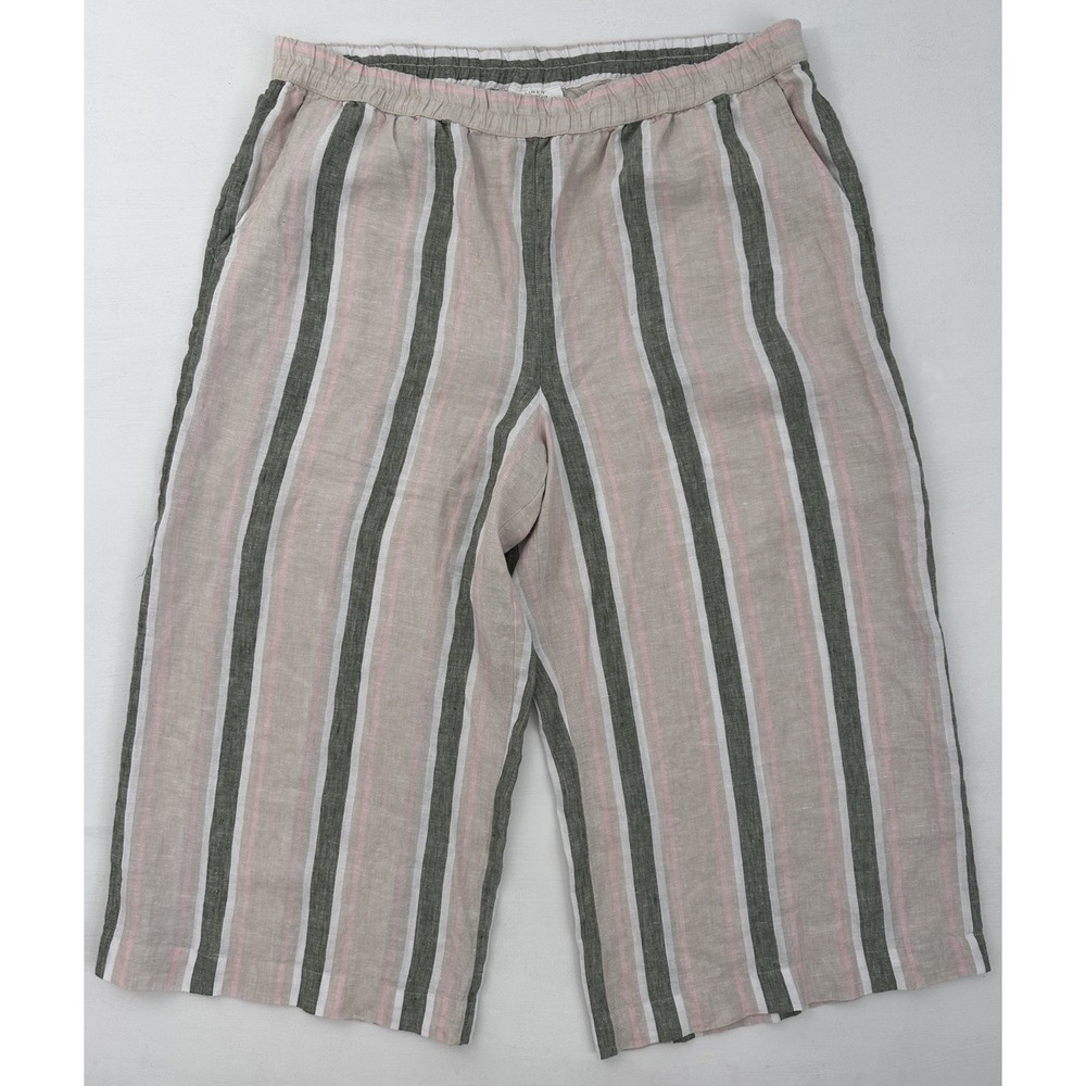 Charter Club Lux Linen Striped Wide Leg Casual Pants Sz: XXL Beach Vacation